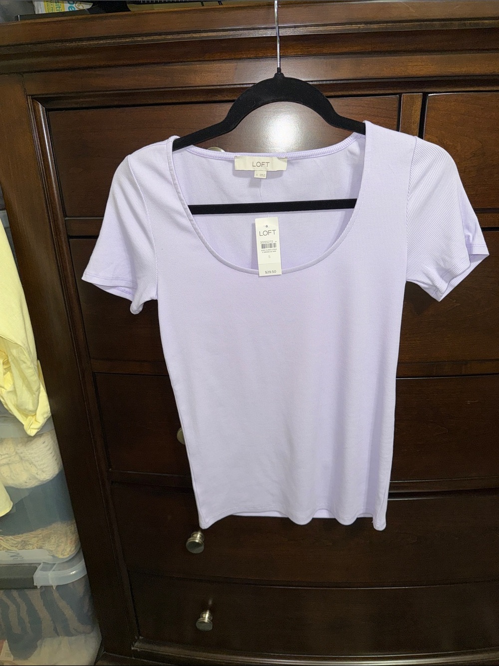 LOFT Lavender Scoop Neck Short Sleeve Tee - Light Purple